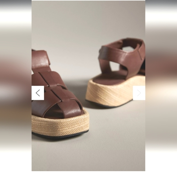 EUC Pilcro Anthropologie Fisherman Platform  Cream Sandals, Size 40 Or 9 - Picture 12 of 13